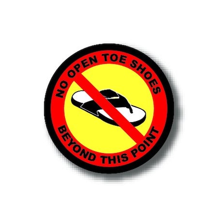 Ergomat 16in CIRCLE SIGNS - No Open Toe Shoes Beyond This Point DSV-SIGN 256 #0566 -UEN